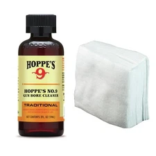 Hoppes No 9  Cleaner Solvent with Pack of Cotton 3" Shotgun Cleaning Patches