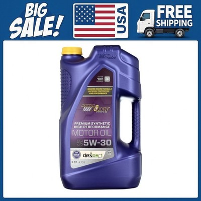 Royal Purple High Performance Motor Oil 5W-30, Premium Synthetic Motor Oil, 5 QT