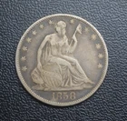 1858 O Seated Liberty Silver Half Dollar Coin *Good Condition* LOOK NO RESERVE!