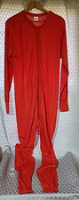 Morgan Mills Long Handles Red Union Suit Sz L One Piece Long John Pajamas