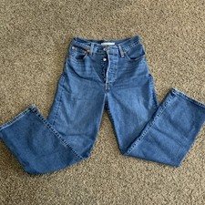 Levi Strauss Ribcage Straight Ankle Women  s Jeans Blue Button Fly Size W25 L27