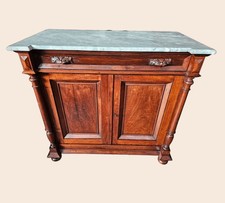 CREDENZA O CASSETTONE IN NOCE PIANO MARMO EPOCA XIX SECOLO RESTAURATO