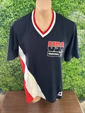 USA Men's Basketball Short Sleeve Shooting Shirt Champion Navy Size Large