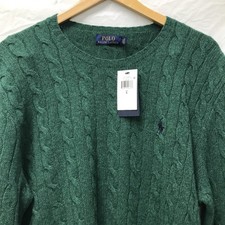 Polo Ralph Lauren Cableknit Sweater Wool Cashmere Blend Size Large new with tags