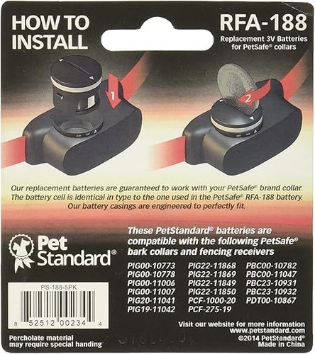 Waterproof Battery Replacement for Pet Training & Bark Collars (5ct) RFA-188 - Picture 2 of 6