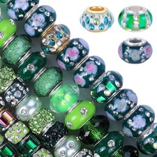 60 pieces girls' lucky beads lover amber beads, big hole spacer beads