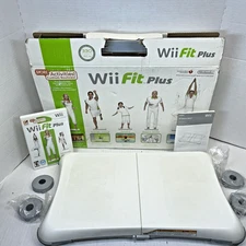Wii Fit Plus Complete w/ Balance Board & Box Nintendo Wii Video Game - Not Teste