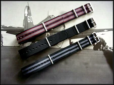 18 20 22 24 NATO G10 Military watch band strap 3pak Army RAF Bond IW SUISSE USA