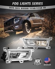 For 2020-2025 Nissan Titan Clear Fog Lights Replacement Wchrome Bezelswirings