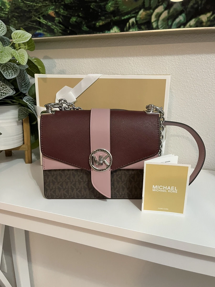 Michael Kors Ladies Greenwich Small Two-Tone Logo And Saffiano