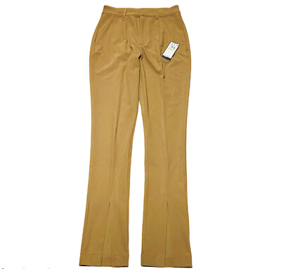 Danielle Bernstein Pants Womens 4 Slit-Front Beige Ankle High Waist