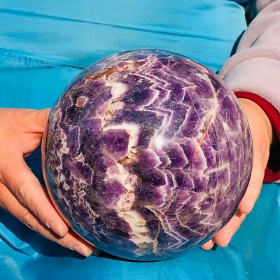8.11LB Natural Dream Amethyst Ball Quartz Crystal Energy Mineral Specimen Heals