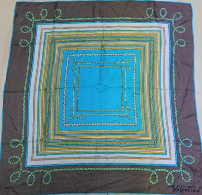 Foulard 100% Pura Seta Silk Soie Vintage Donna Valentina (1887