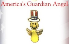 USA Uncle Sam Smiley Angel Lapel / Hat Pin SIGNED OSC Gold Plate Made in USA NEW