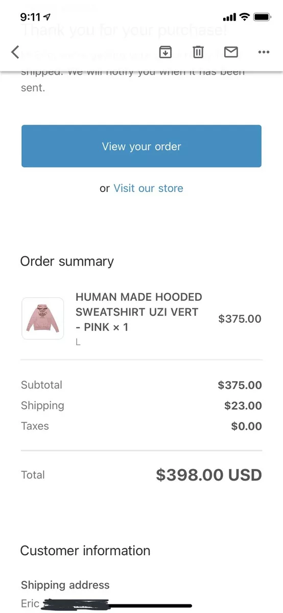 Human Made x Lil Uzi Vert Hooded Sweatshirt - Size LARGE | eBay