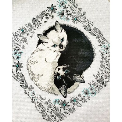 Kit Point De Croix RIOLIS – Yin Et Yang – 30x30cm – Toile Aida 5.4 Points/cm