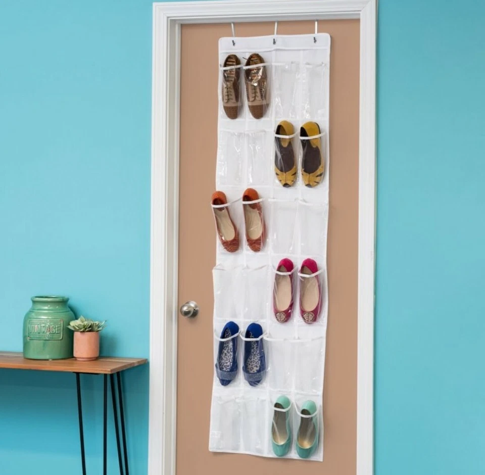 Стойка для обуви Honey Can Do с 24 карманами над дверью, белая - Изображение 3 из 4