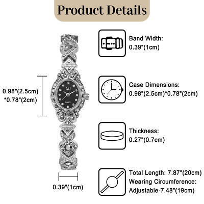 Vintage Womens Ladies Slim Bracelet Watch Vintage Floral  display picture 1