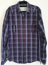 Zanerobe Men's Long Sleeved Check Shirt Unique Buttons Size S 100 Cotton