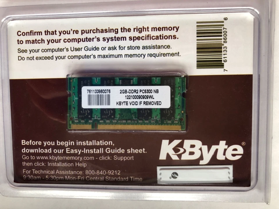 KByte 2GB PC5300 DDR2 Laptop Memory PC2-667/533/400 200 PIN PC - Image 2 of 2