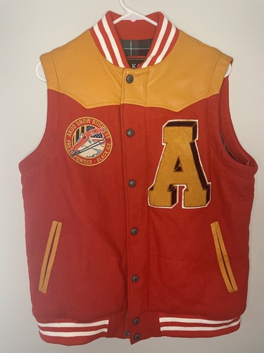 AKOO Ski Resort men's coats jackets vests medium Varsity Vest Red Yellow