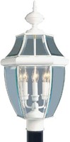 Outdoor Light Post + Clear Beveled Glass Shades, Driveway Yard Livex Lighting on sale Outdoor Light Post + Clear Beveled Glass Shades, Driveway Yard Livex Lighting on sale