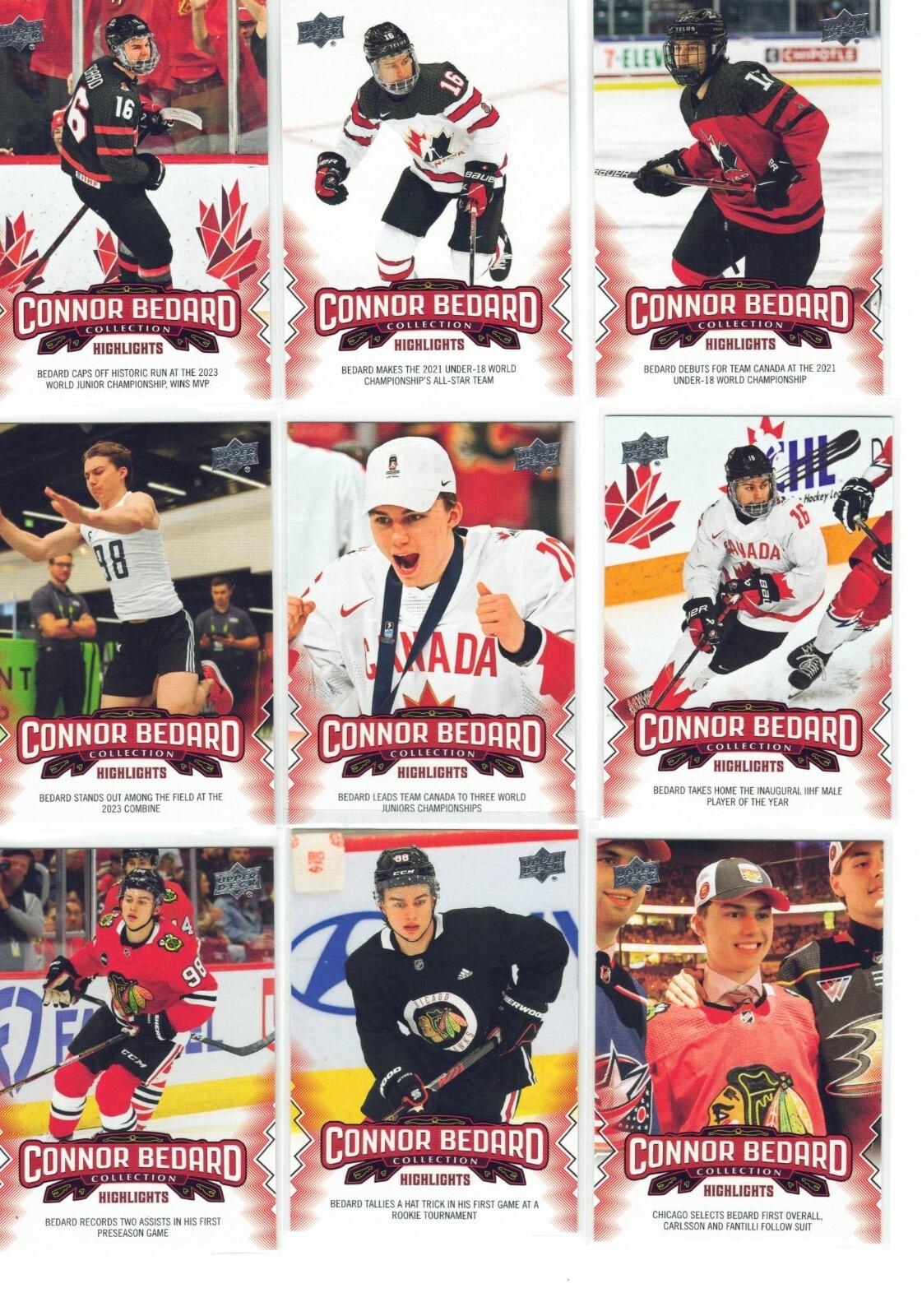 Connor Bedard #1-25 Base Set -2023-24 Upper Deck RC Collection- Insured Shipping