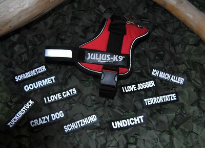 Julius-K9 Powergeschirr Gr.3 ROT + 10 Stück Klettlogos GRATIS, Rottweiler Alano