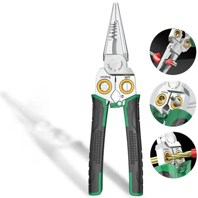 8-In-1 Stainless Steel Electrician Scissors Multifunction Manually Shears Groove