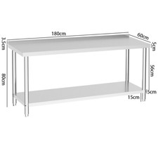 Stainless Steel Food Prep Kitchen Table Lab Restaurant Workstation w/ Undershelf