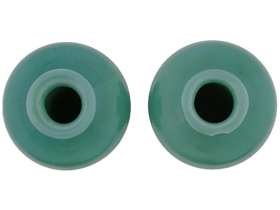 ⭕️Par de jarrones turquesa del siglo XIX, cristal de Pekín Foto 3 de 4