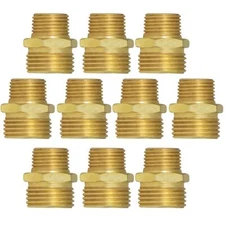 Garden Hose Adapter, 3/4" MH x 1/2" MIP (Tapped 1/2" FIP) Brass 10 Pack325291436