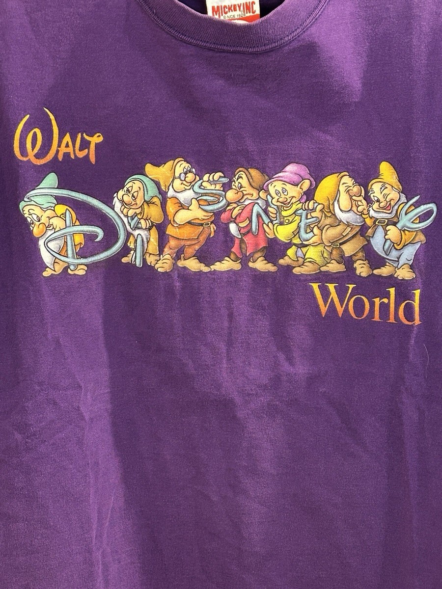 Vintage 90s Walt Disney World Snow White Seven Dwarfs Purple Vintage 90s Walt Disney World Snow White Seven Dwarfs Purple