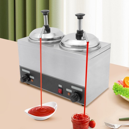 2IN1 Nacho Cheese Warmer Commercial Hot Fudge Warmer 4.2 Qt Sauce Warmer - Picture 19 of 24