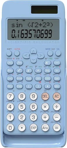 NEWYES Scientific Calculator 401 Functions, 2-Line Display, Cover – Blue