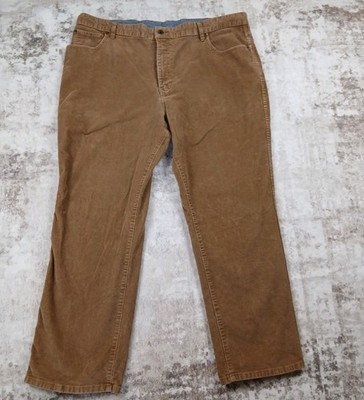 LL Bean Corduroy Jeans Mens 42x30 Brown Straight Leg Stretch