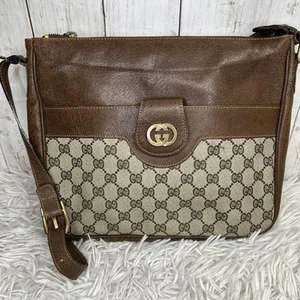 Sac bandoulière GUCCI logo GG Supreme cuir marron femme du Japon i10407
