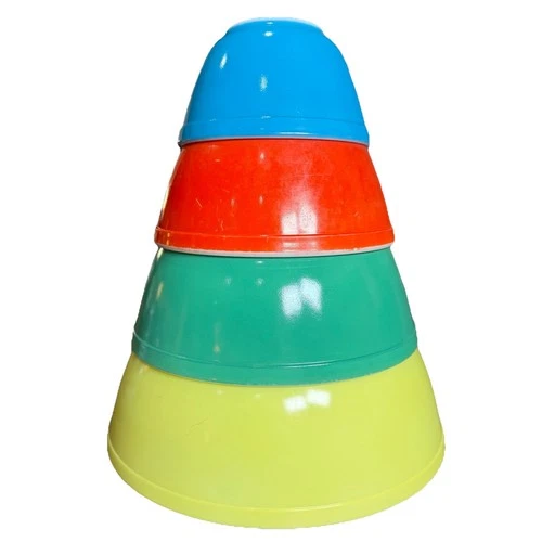 Vtg Pyrex Primary Colors Nesting Mixing Bowl Set 4, 401-404