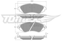 Bremsbelagsatz Scheibenbremse Tomex Brakes TX 16-76 FüR Daewoo Chevrolet Nubira