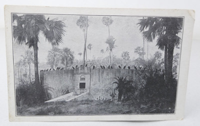 Türme der Stille Bombay Indien Postkarte 1900er Beerdigungsstruktur Kolonialszene