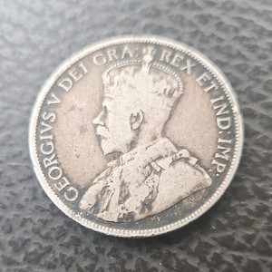 Newfoundland 50 Cents Silver Coin 1917 King George V KM#8 Pre-Confederation
