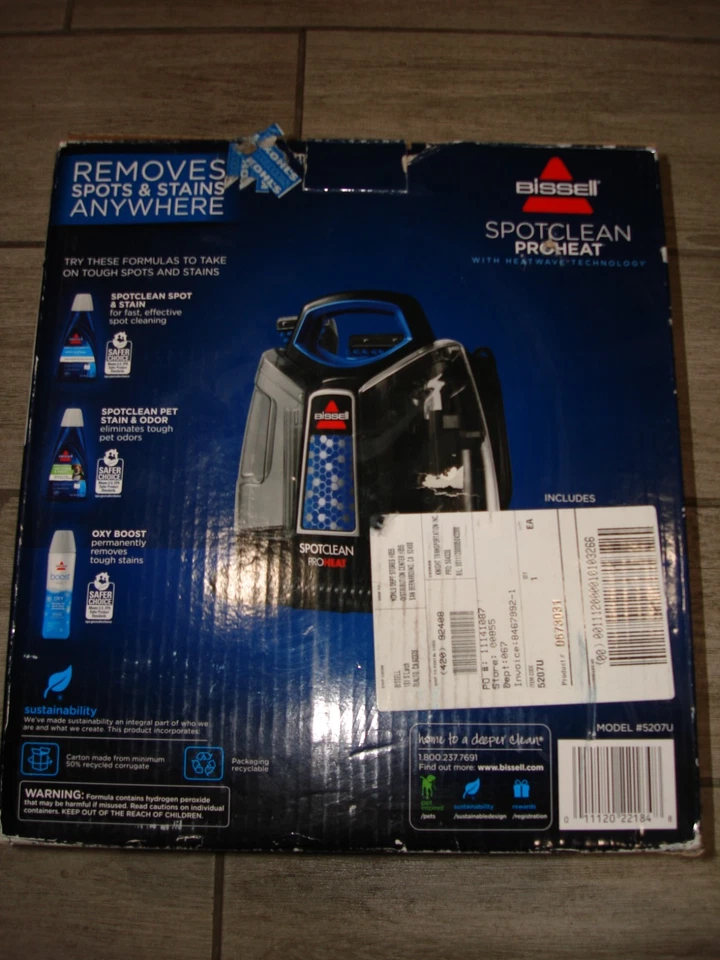NEW BISSELL SpotClean ProHeat Pet / Furniture Portable Carpet Cleaner #5207U - Image 4 of 4