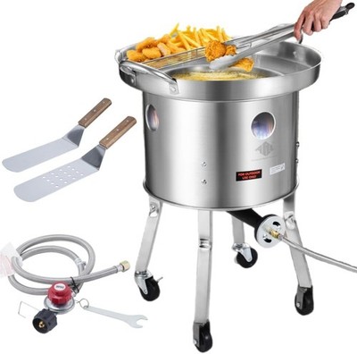 ARC Stainless Steel 200,000BTU Propane Burner and Concave Comal para Tacos Set