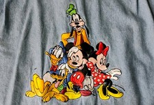 VTG Disney Store Mickey Friends Denim Button Up Shirt - Fab Five - Size Medium
