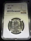 1967 Kennedy Half Dollar NGC MS 65 40% Silver Coin