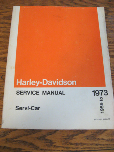1959 - 1973 Harley Davidson Servi-Car Service Manual Models G GA GE