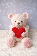 Stricken Strick DK Muster nur - Valentinstag Liebe Herz B&auml;r Teddy Geschenk GF