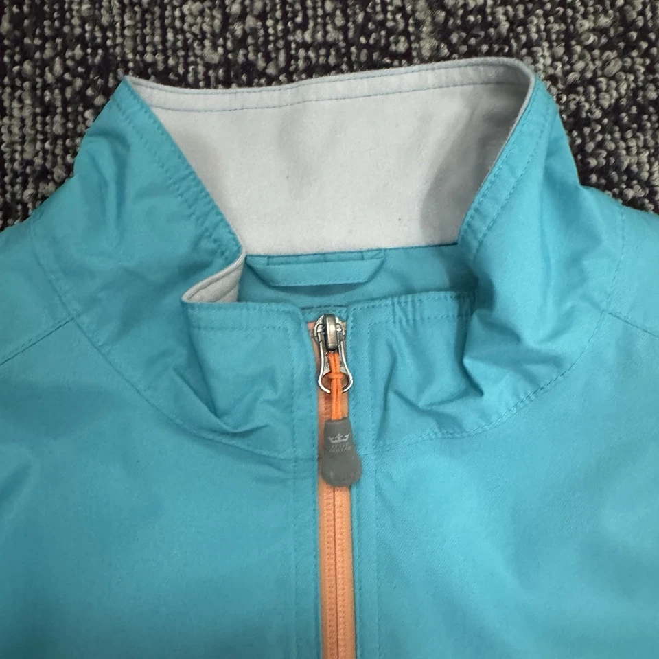 Chaqueta Peter Millar Water Para Hombre Cremallera Completa Verde Azulado/Naranja Hidrófila Talla XL Foto 3 de 4