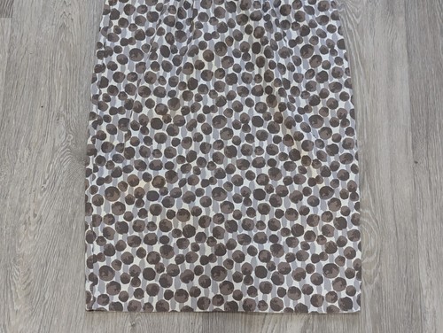 BODEN Cotton Ivory Brown Midi Dress UK 8 R Polka Dot Surplice Ruched Stretch - Picture 2 of 14