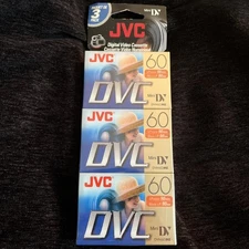 MINI DV TAPES 3 Pack Digital Video Cassette Tapes JVC DVC 60 60ME Sealed